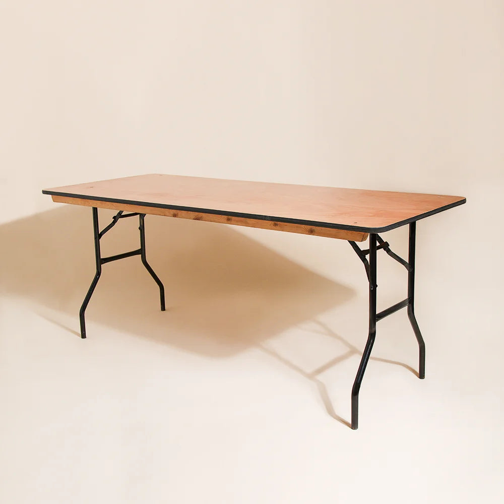 4ft x 2ft 6in Rectangular Wooden Trestle Table For Sale