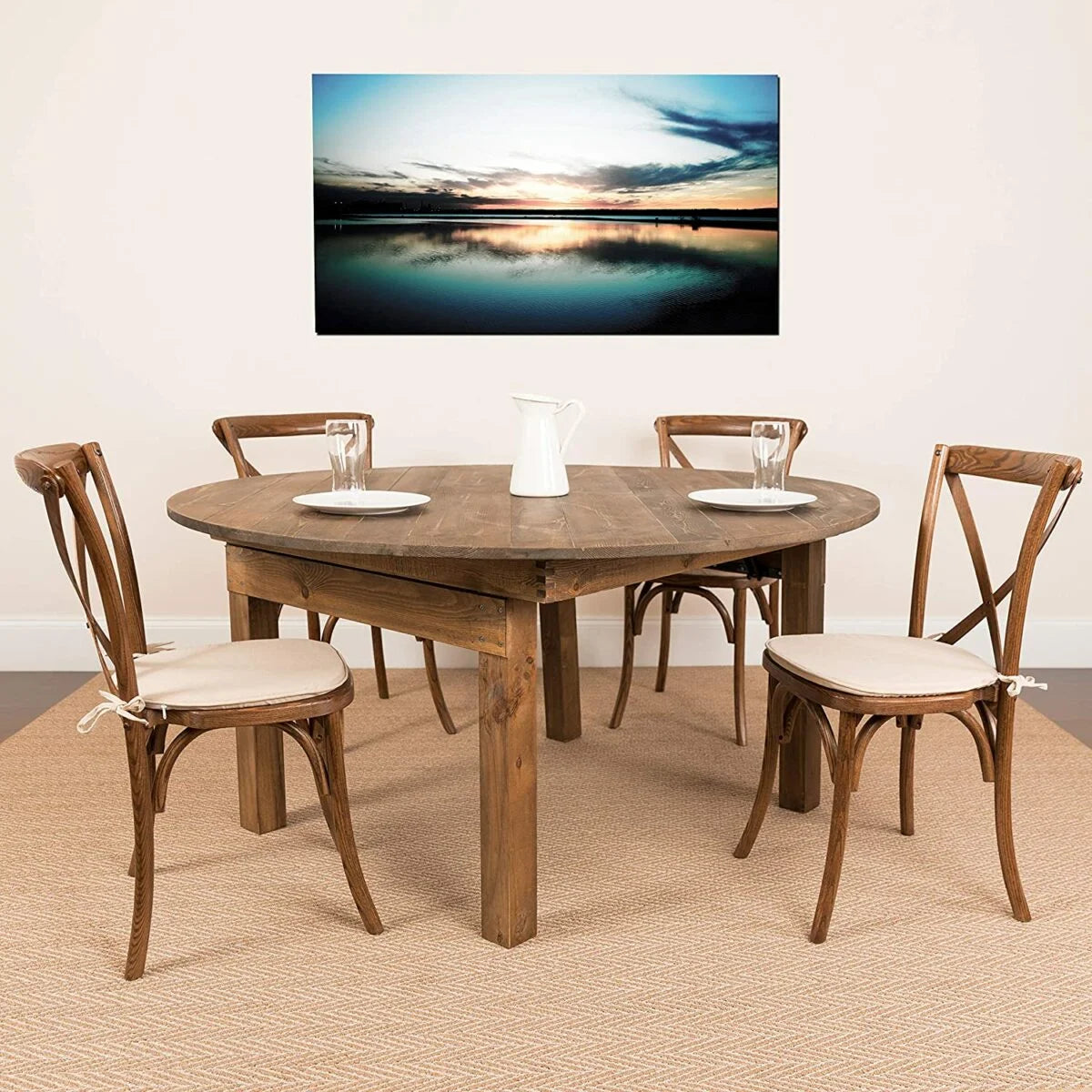 Rustic Round Folding Table 5ft6
